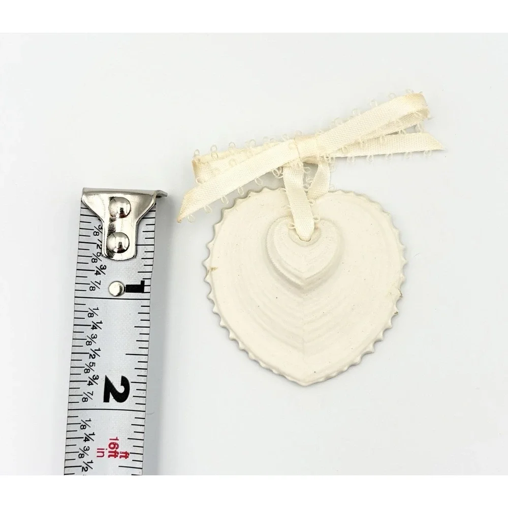 Margaret Furlong Bisque Porcelain Heart Seashell Ornament Oh Sweetest Heart 1986
